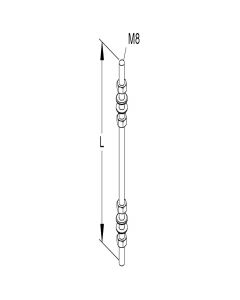 Niedax Kleinhuis draadstang + moeren M8/1000 - per 25 stuks (150830)