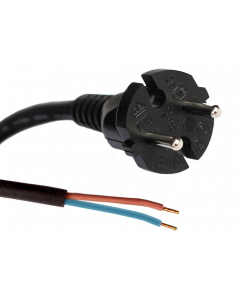 Netsnoer met contourstekker 2x1 mm2 5 meter zwart (3221 050)