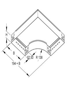 Niedax Kleinhuis kabelgoot bocht 90 graden voor 100 mm breed RES60.100