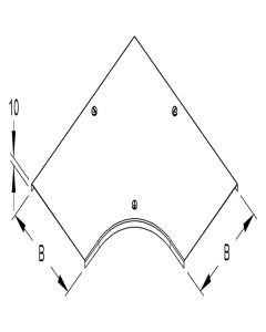 Niedax Kleinhuis kabelgoot deksel voor bocht 90 graden inclusief draaisluiting voor 200mm breed (161402)
