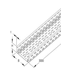 Niedax RLC kabelgoot geperforeerd met koppelstuk staal 60x400mm (HxB) - lengte van 3 meter (160144)