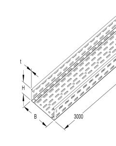 Niedax RLC kabelgoot geperforeerd met koppelstuk staal 60x150mm (HxB) - lengte van 3 meter (160147)