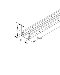 Niedax RLUC kabelgoot gesloten met koppelstuk staal 60x300mm (HxB) - lengte van 3 meter (160153)