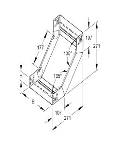 Niedax kabelgoot RSD stijgstuk zonder deksel staal 60x300mm (161663)