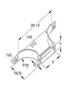 Niedax Kleinhuis kabelgoot T-stuk voor 150mm breed (161097)