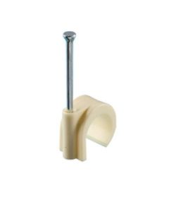 Newlec Spijkerclip 16-19mm crème kunststof per 100 stuks (HPCPVC16-19CRM)