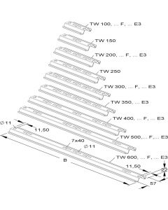 Niedax Kleinhuis kabelgoot ophangrail voor 100 mm breed TW100