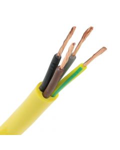 Pur kabel 4x2,5 (H07BQ-F) geel - per meter