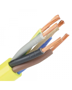 Dynamic Pur kabel H07BQ-F 5x2.5 mm2 geel - per haspel 500 meter