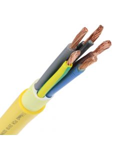 Pur kabel 5x4 (H07BQ-F) - geel rol 500 meter