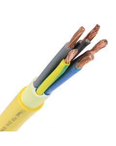 Pur kabel 5x4 (H07BQ-F) geel - rol 100 meter