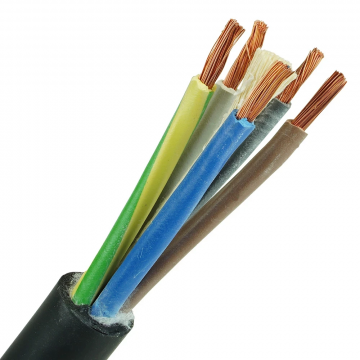 Neopreen kabel H07RN-F 5x2.5mm² per meter