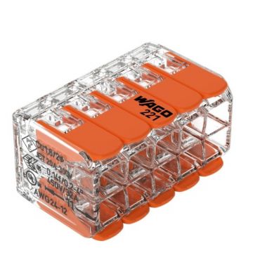 Wago lasklem 10-voudig 4mm2 per 15 stuks (221-420)