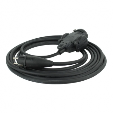Verlengkabel 5 meter H07RN-F 3x1.5 met Schuko en 3V contrastekker