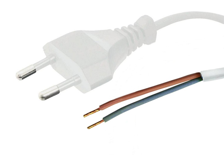 Miniatuur van Netsnoer met eurostekker 2x0.75mm2 1.5 meter wit (1502)