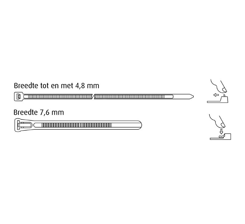 Miniatuur van WKK tie wraps 4.8x370mm (UVbestendig) hersluitbaar zwart - per 100 stuks (118226071)